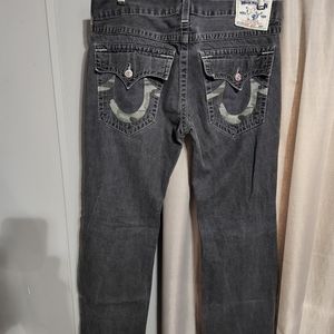 True religion bootcut black/grey Jeans with camo pocket design